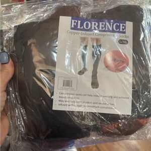 Copper Fit Energy & Easy-On Black Compression Socks - Size L/XL 6 Pair Florence